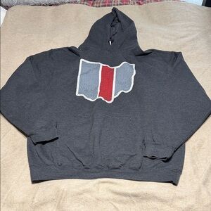 Ohio State Gray Hoodie with Red and Gray OHIO